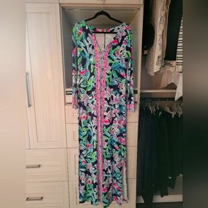 NWOT Lilly Pulitzer UPF 50 Faye Maxi Dress Sway This Way Size Medium
